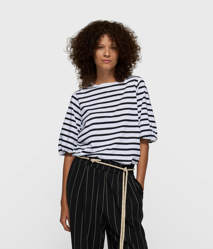 balloon tee stripes | white/black