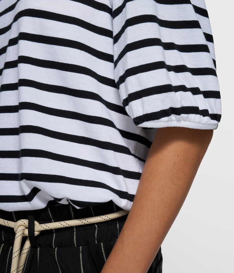 balloon tee stripes | white/black
