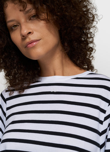 balloon tee stripes | white/black