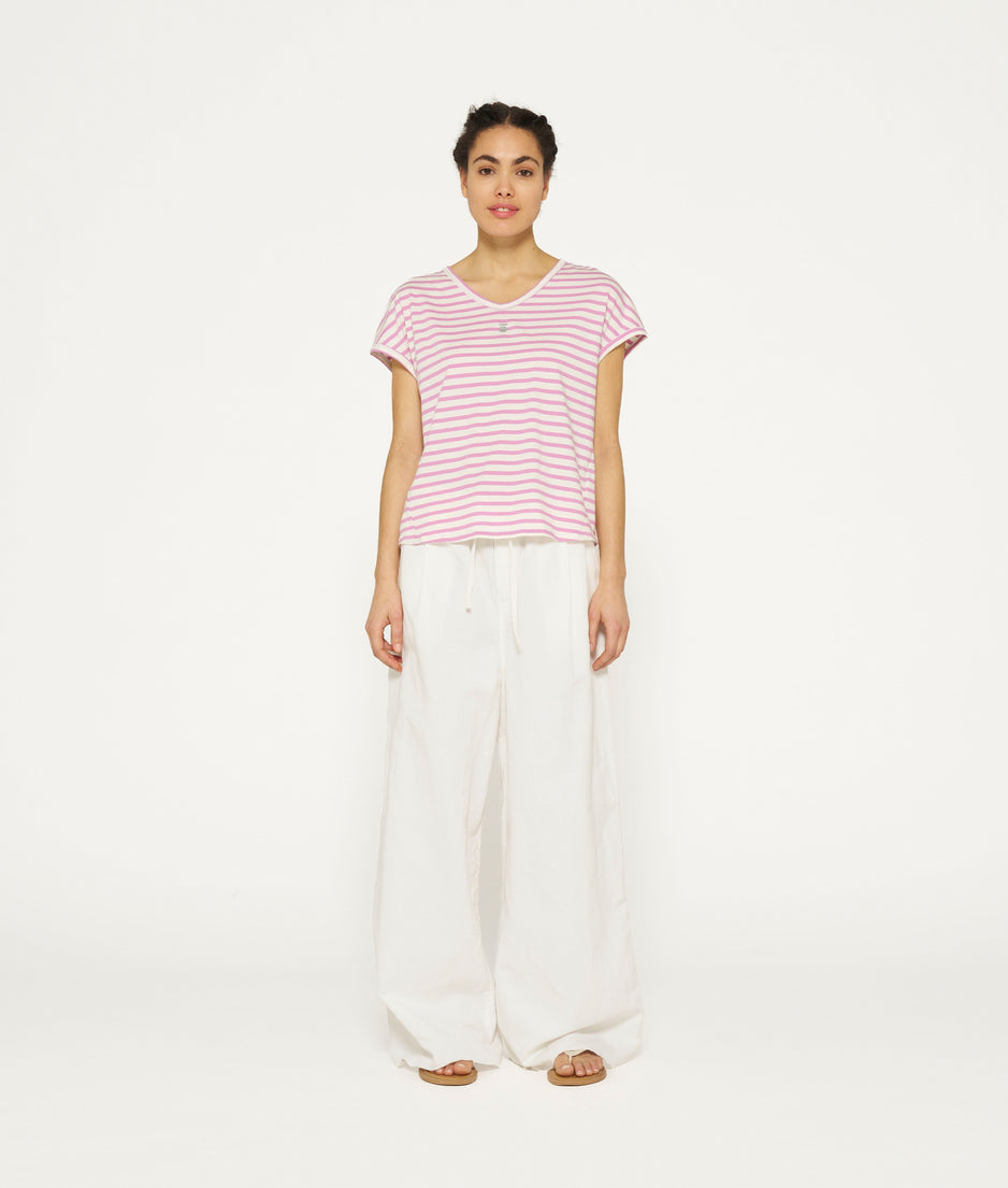 tee stripes | ecru/violet