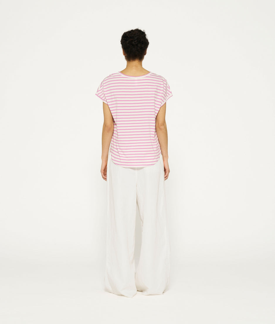 tee stripes | ecru/violet