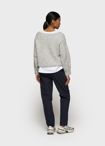 belted pants | dark navy