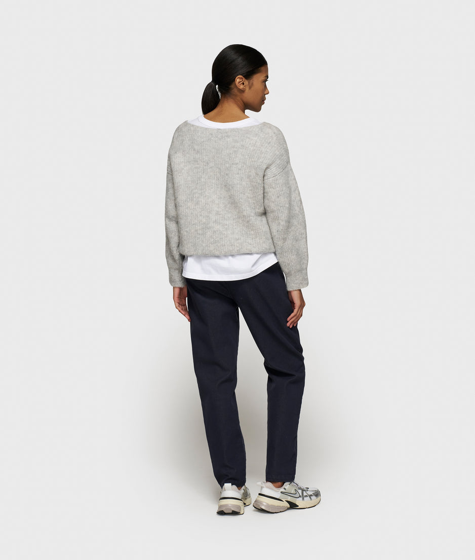 belted pants | dark navy