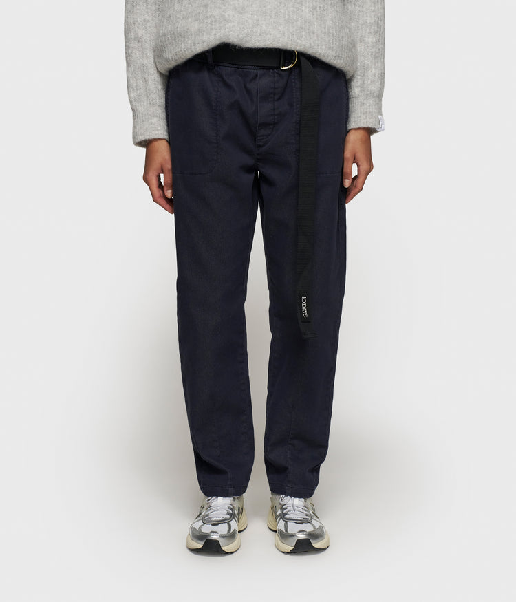 belted pants | dark navy