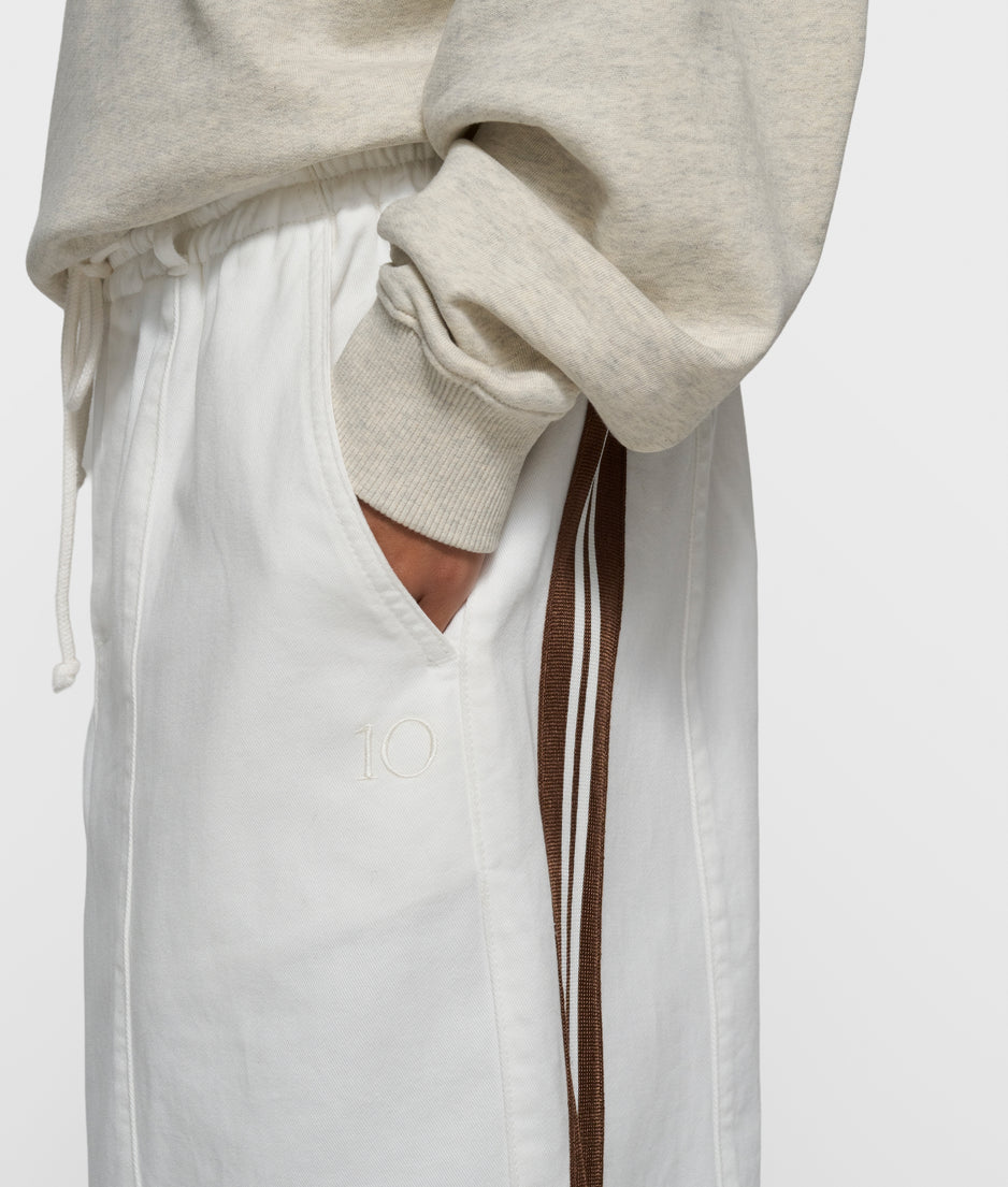 wide tapered pants | optic white
