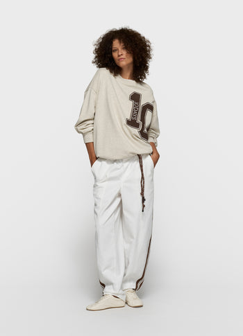 wide tapered pants | optic white