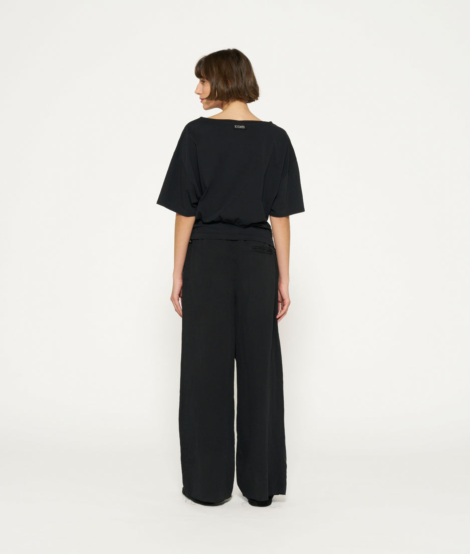 wide leg pants | black