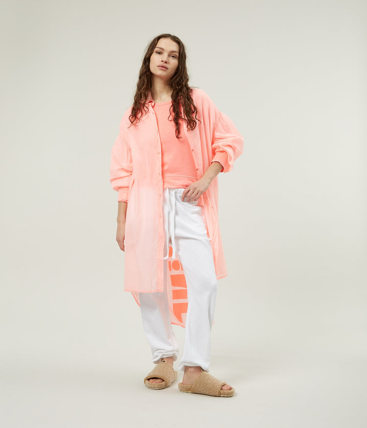 shirt dress paris voile | fluor coral