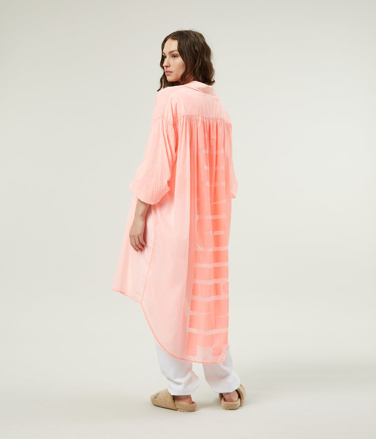 shirt dress paris voile | fluor coral