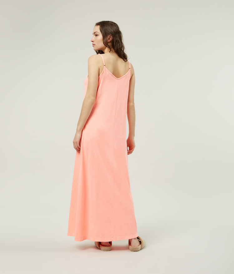 strappy dress | fluor coral