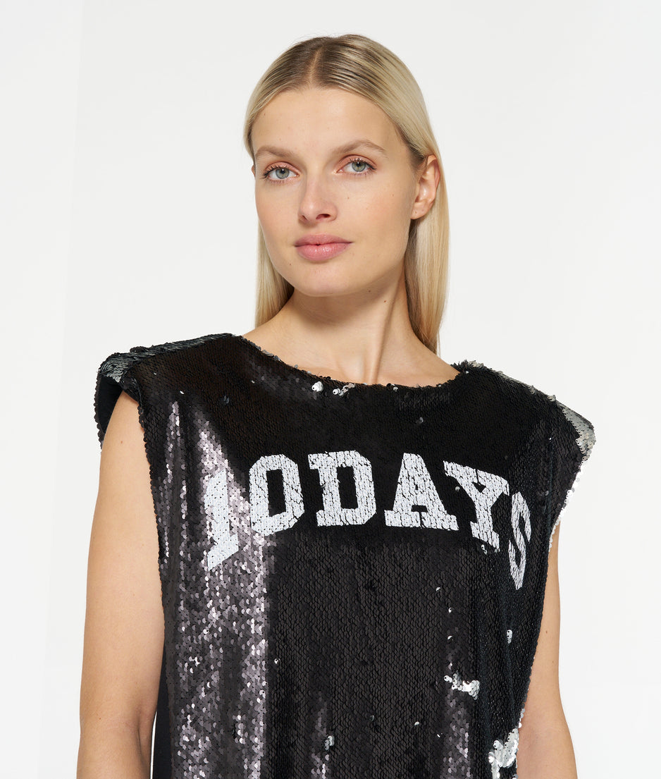padded top sequins | black
