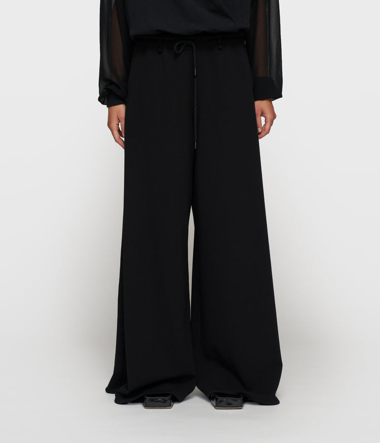 wide leg pants crepe | black