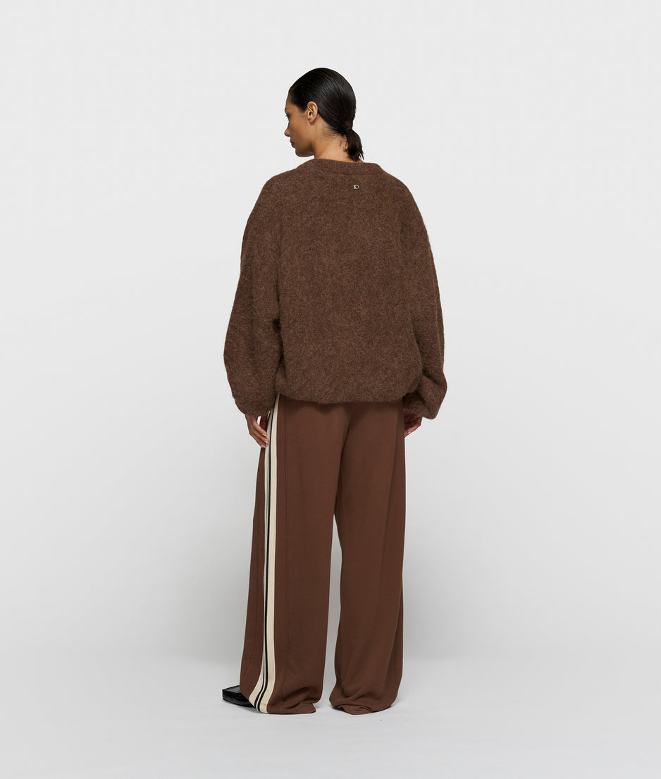 puffy hairy knit bomber | dark truffle