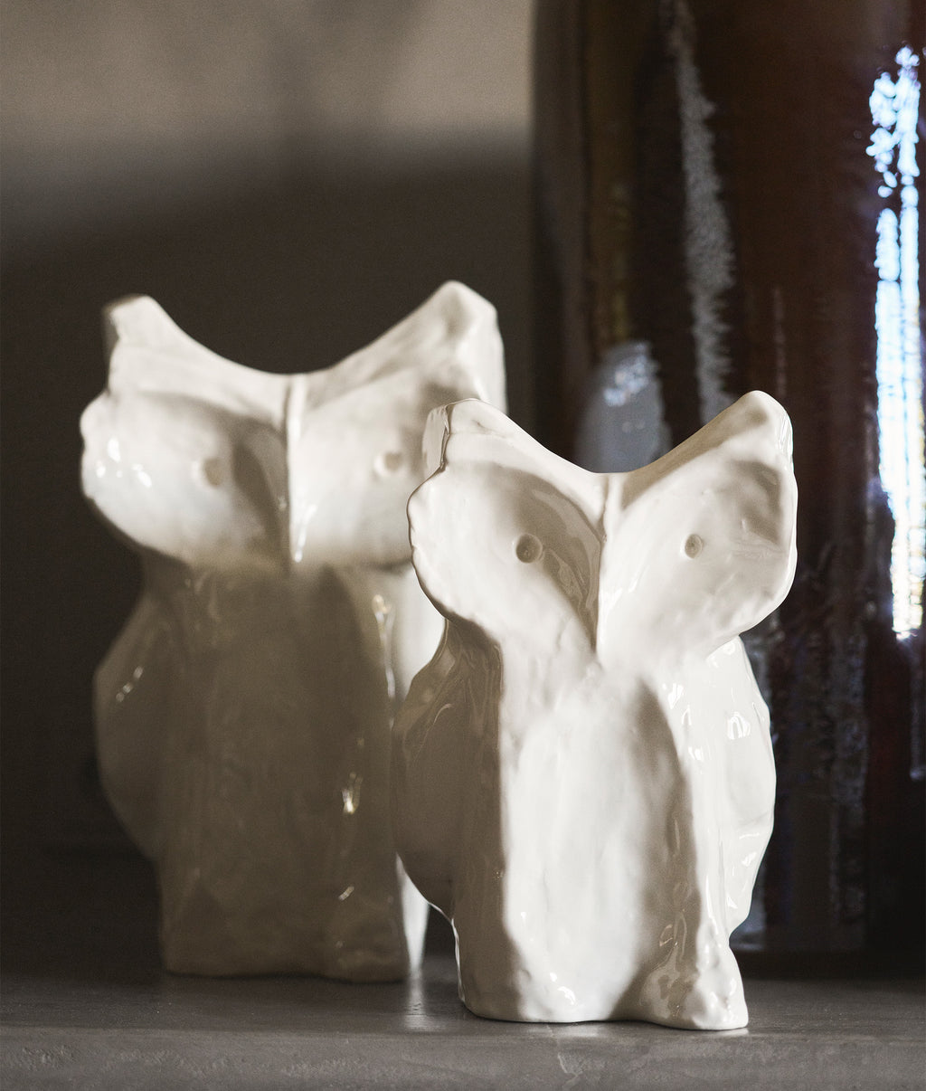 Owl Vase S White After Midnight | white