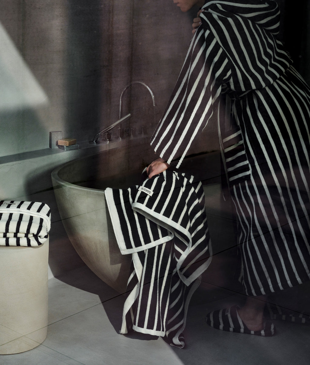 bathrobe stripes | black/ecru