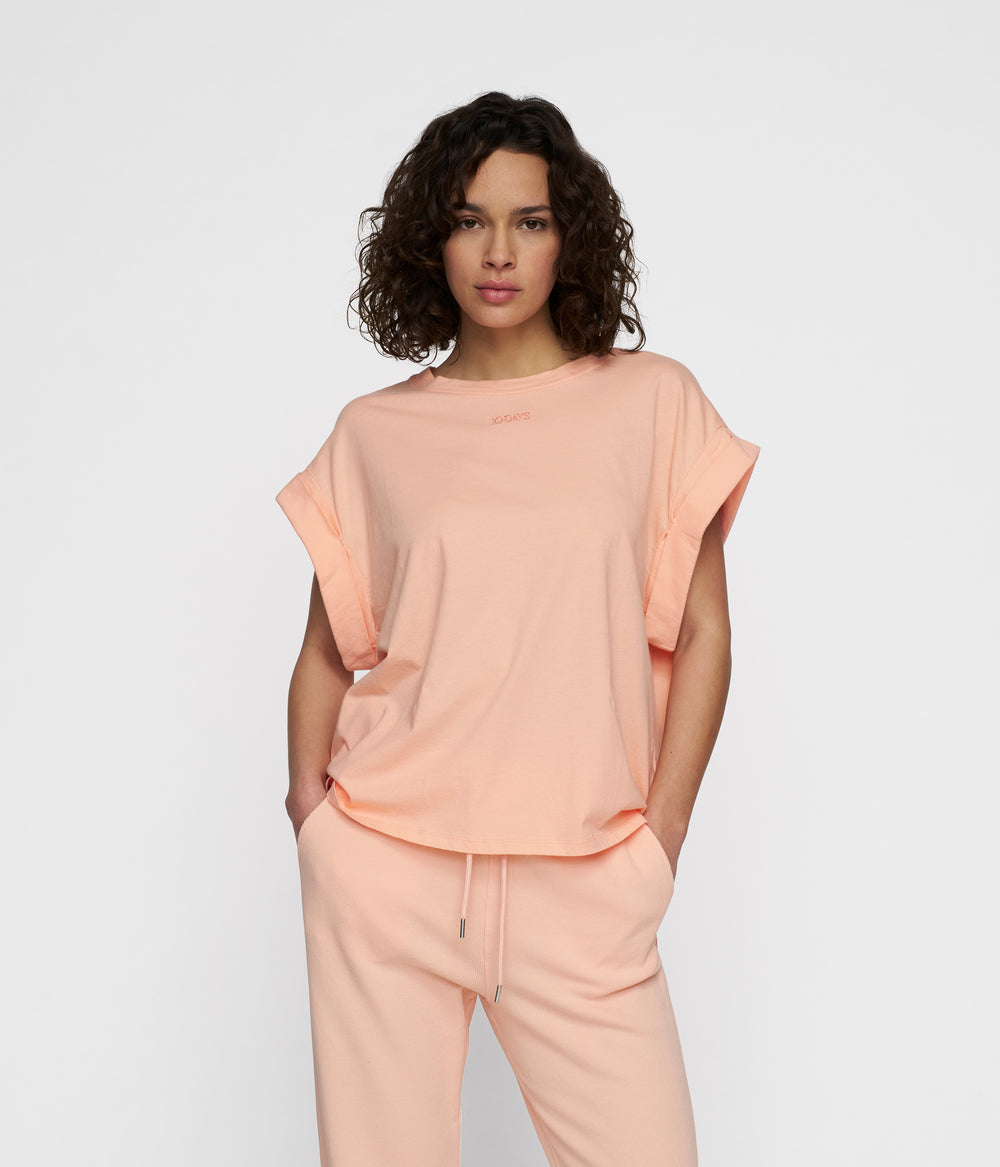 wide tee | peach