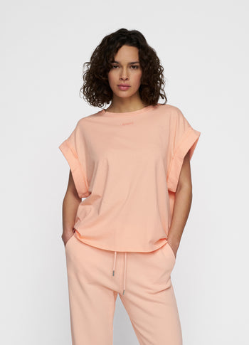 wide tee | peach