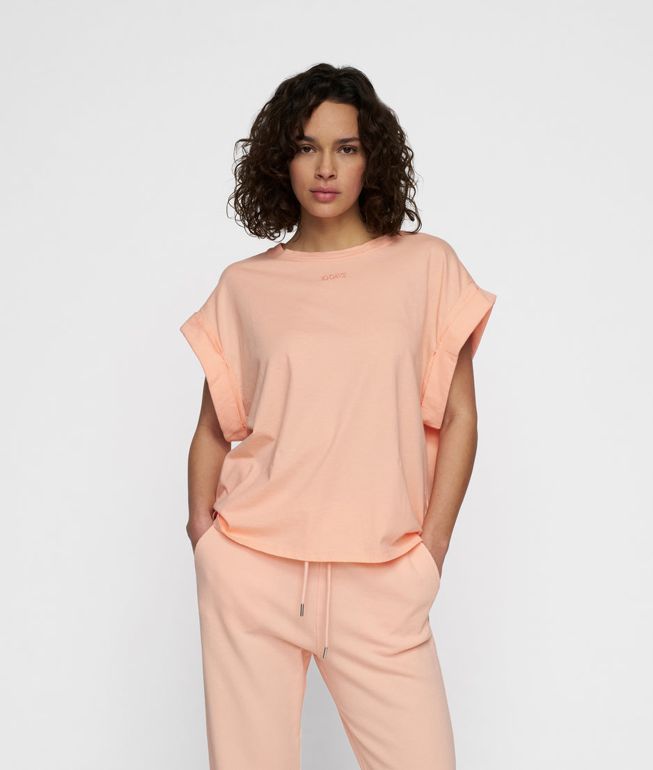 wide tee | peach