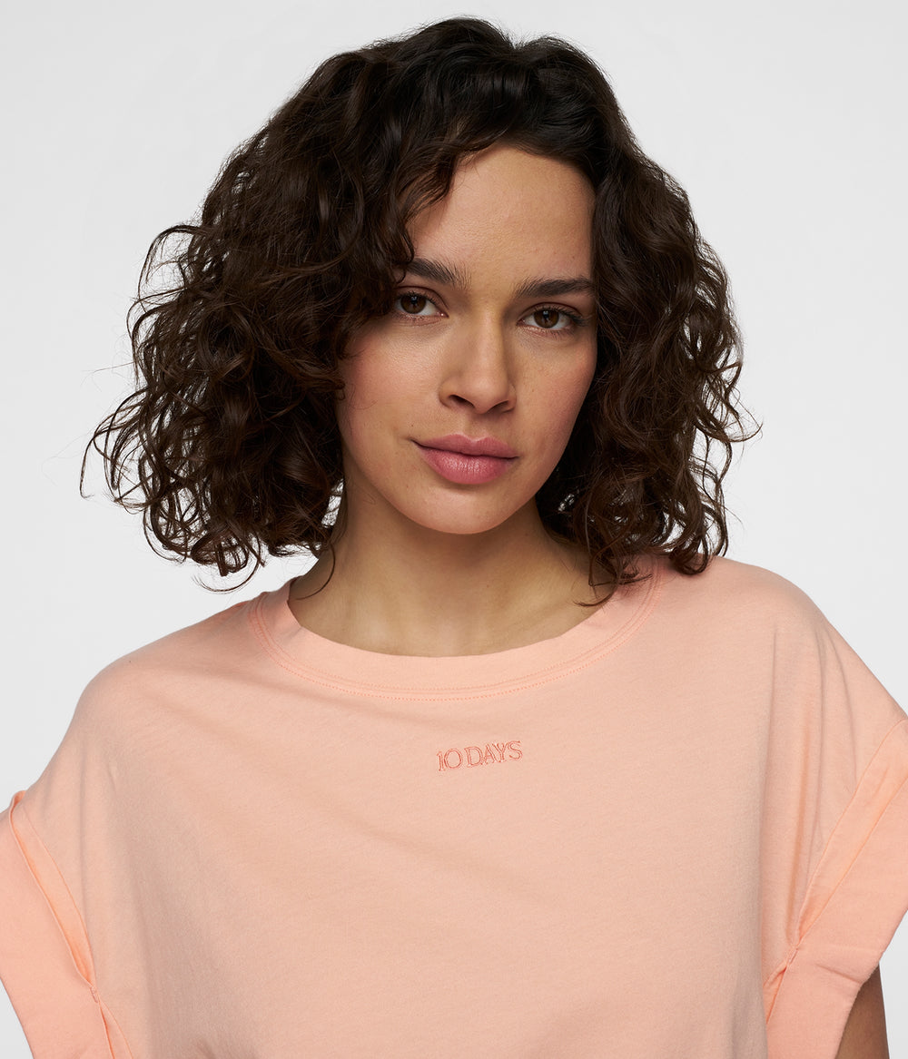 wide tee | peach