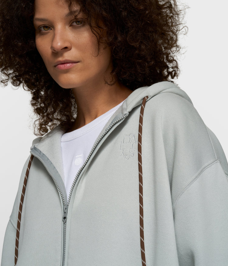 statement zip hoodie | clean blue