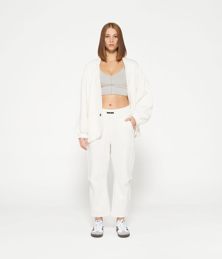 wide leg jogger | ecru