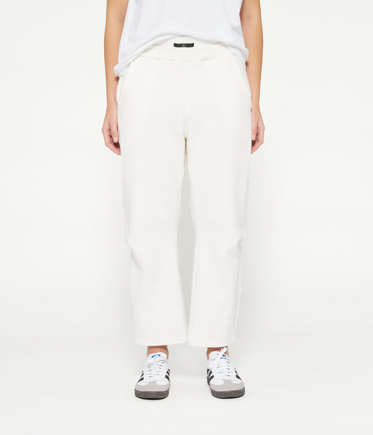 wide leg jogger | ecru