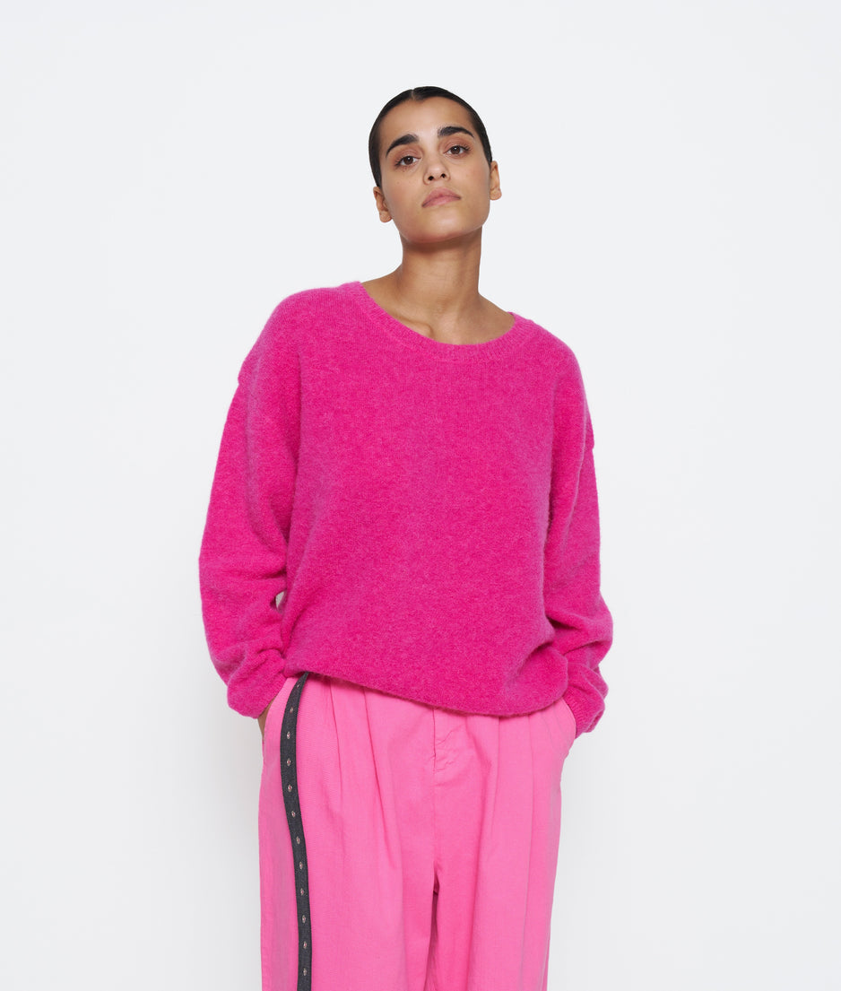 sweater soft knit | bright pink