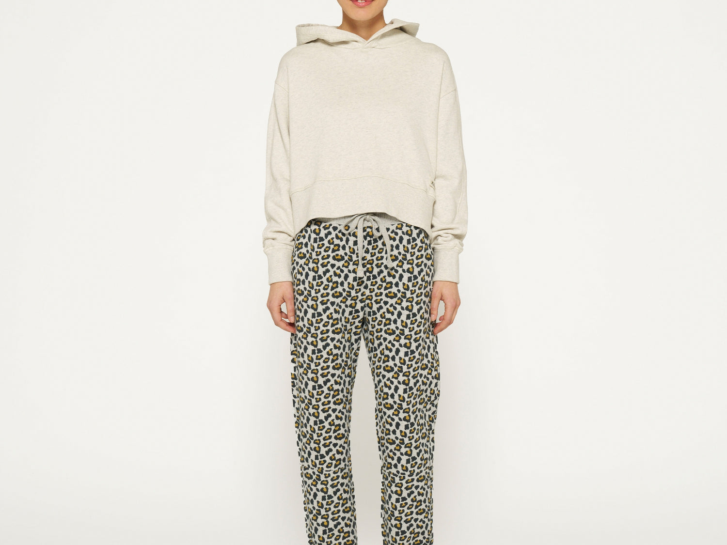 cropped jogger leopard | light grey melee