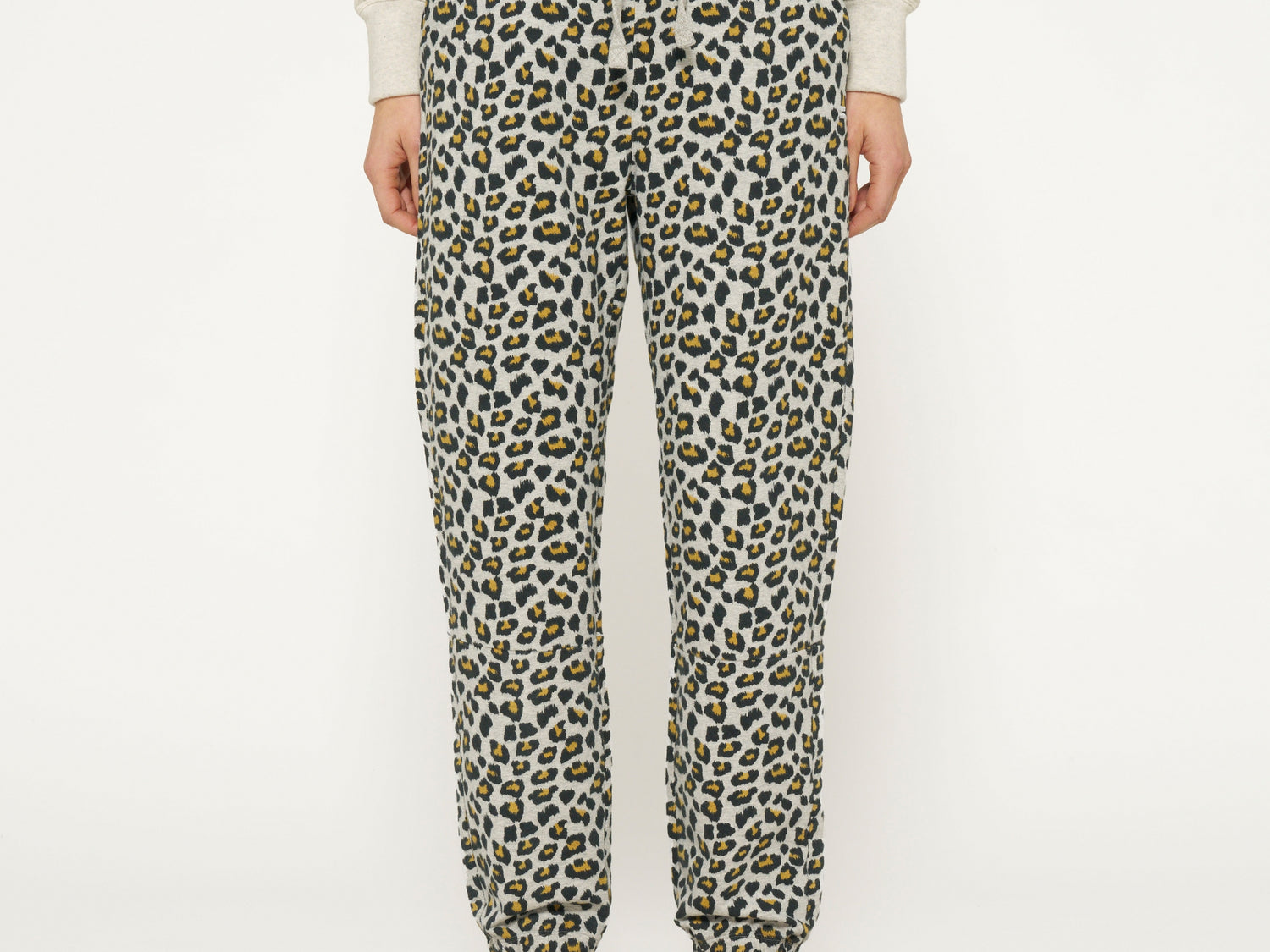 cropped jogger leopard | light grey melee