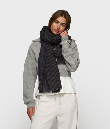 scarf pinstripe | dark navy
