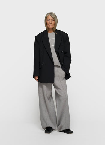 western knit pants | grey melee