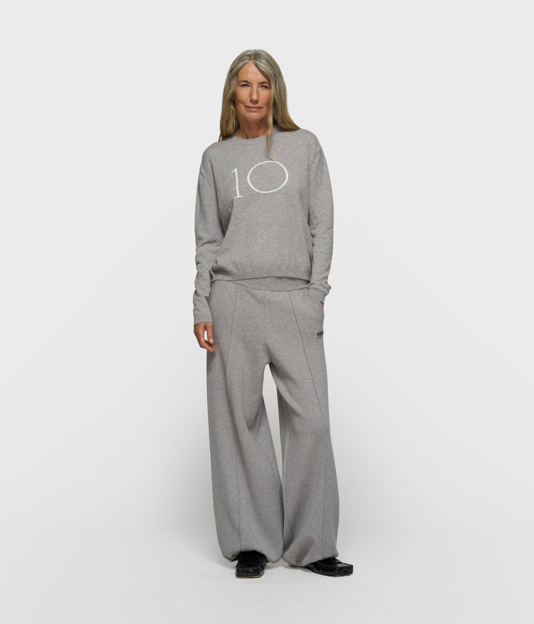 western knit pants | grey melee