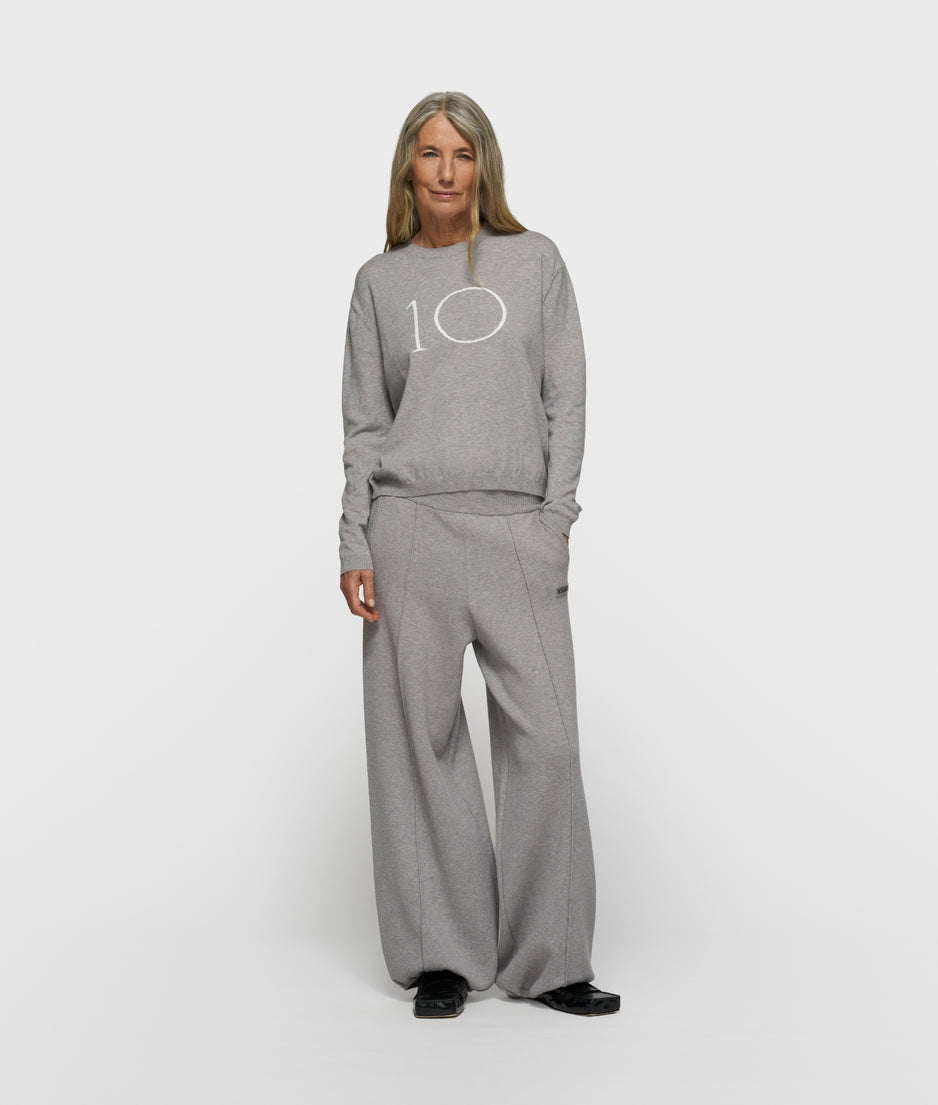 western knit pants | grey melee