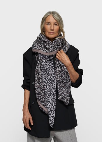 scarf leopard | ecru
