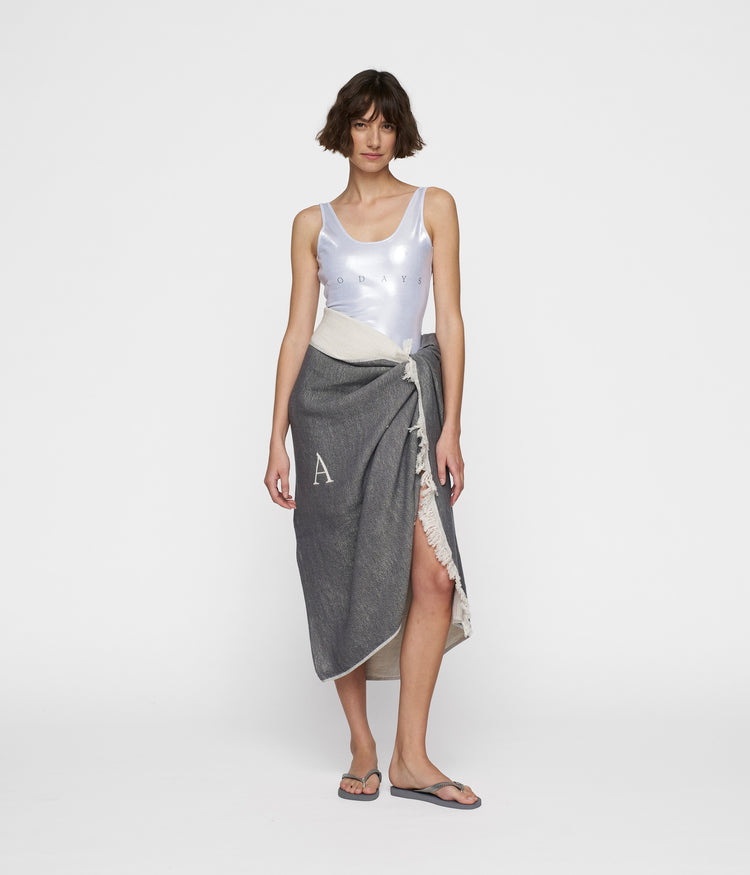 shiny bathing suit | silver