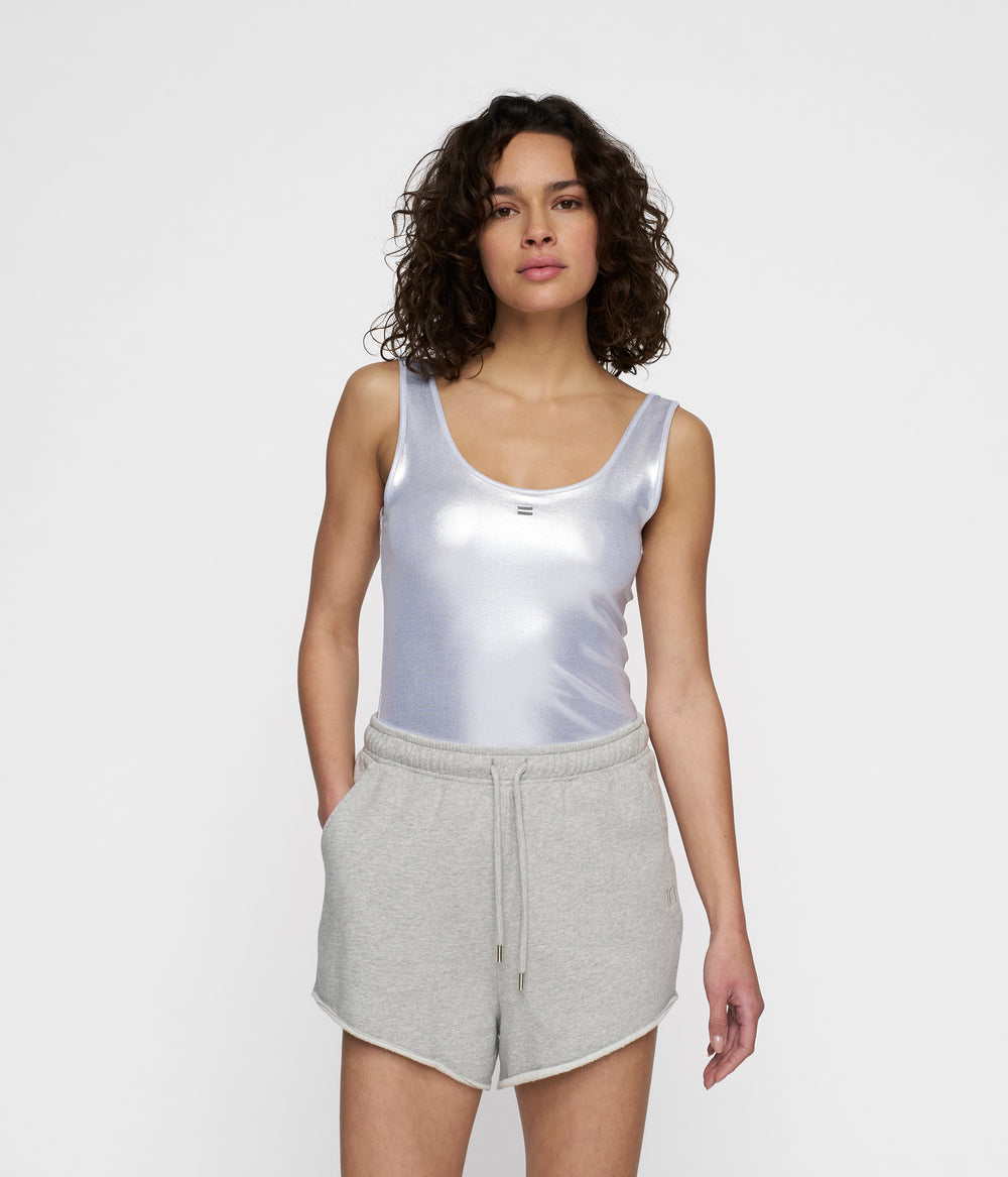 shiny singlet | silver