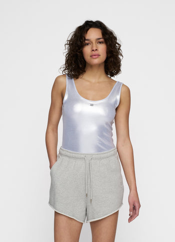 shiny singlet | silver