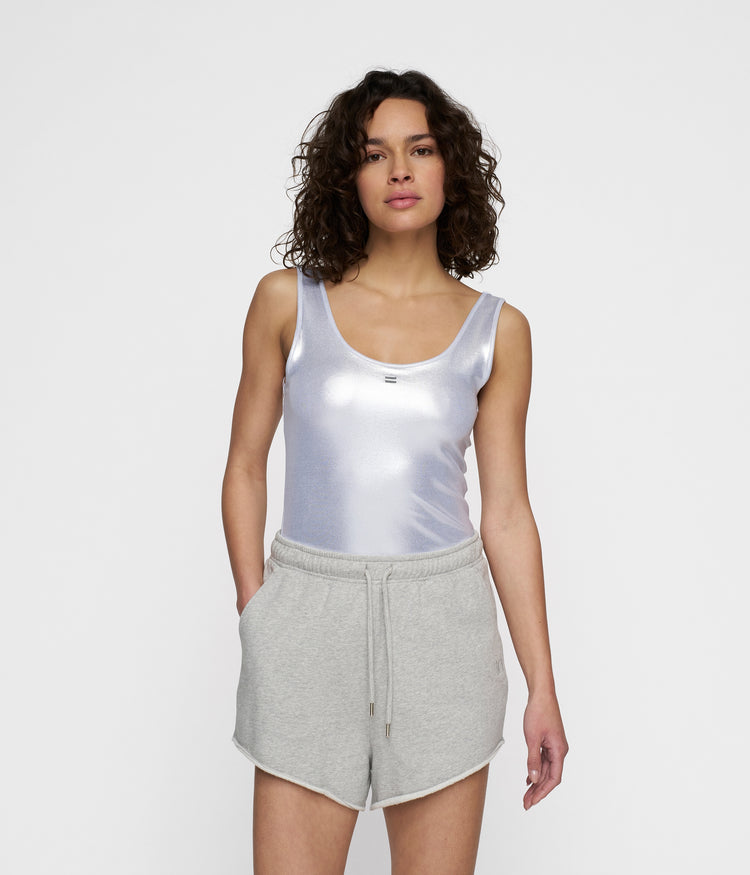 shiny singlet | silver