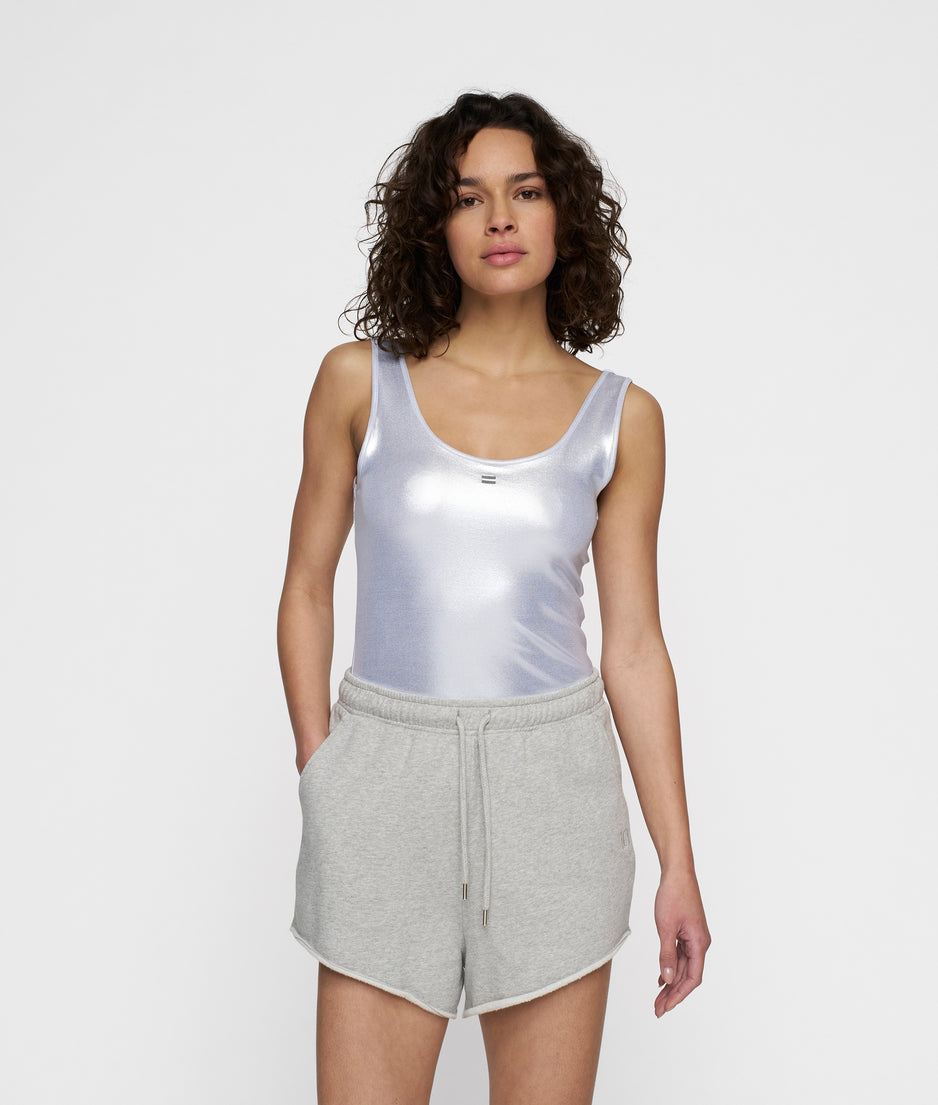 shiny singlet | silver