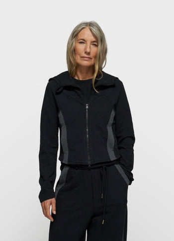 slim zip hoodie | black
