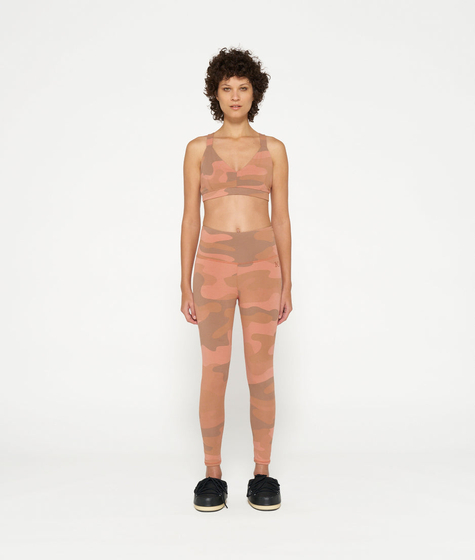 yoga leggings camo | saddle brown