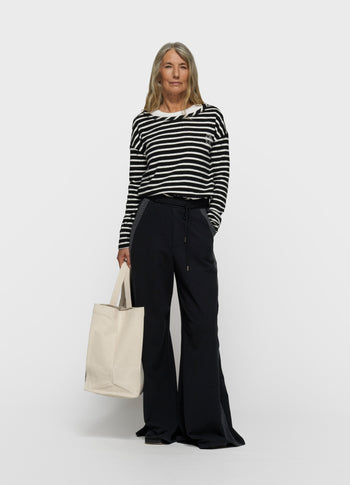 long sleeve tee stripes | black/ecru