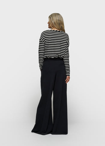 long sleeve tee stripes | black/ecru