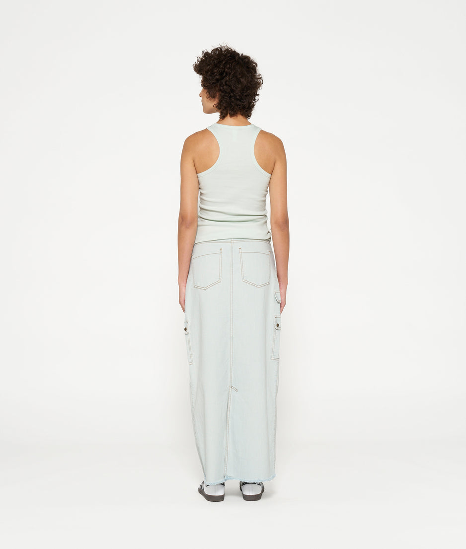 slub twill skirt | sea foam