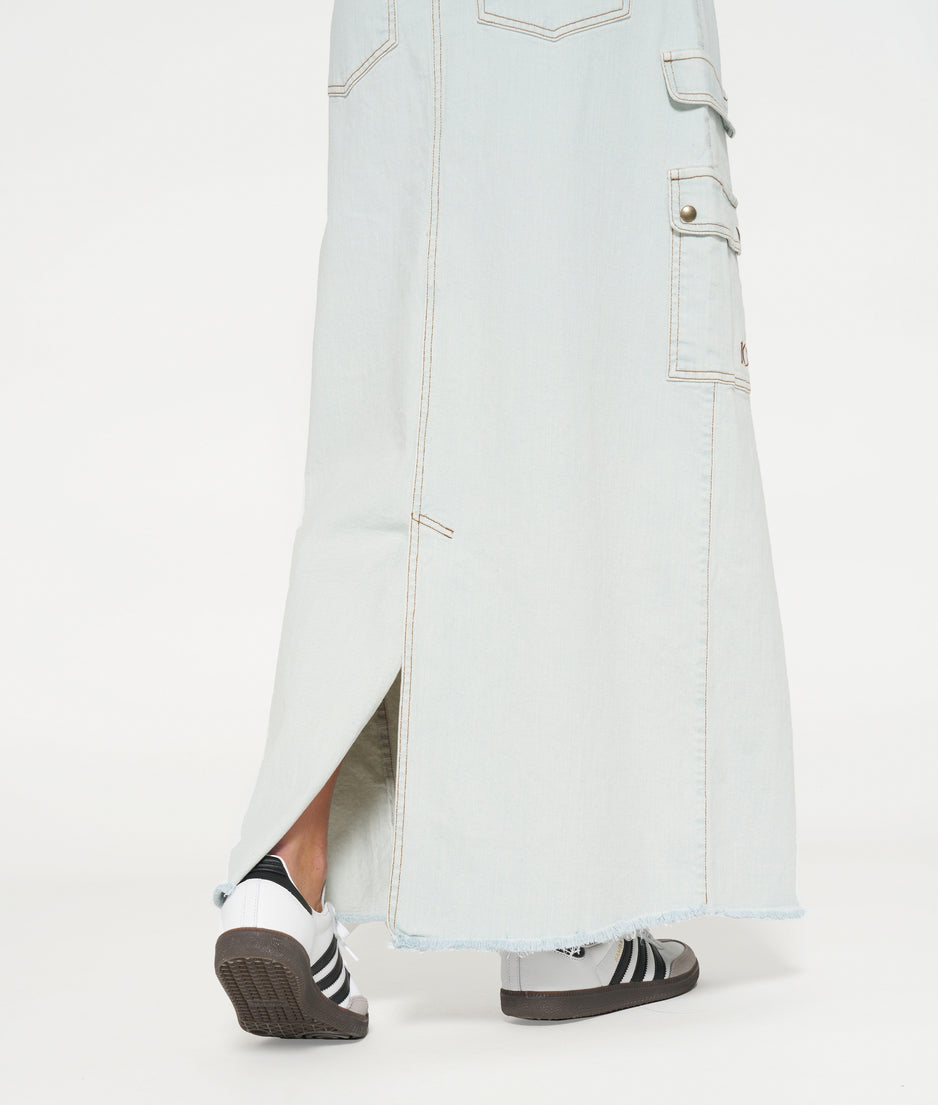 slub twill skirt | sea foam
