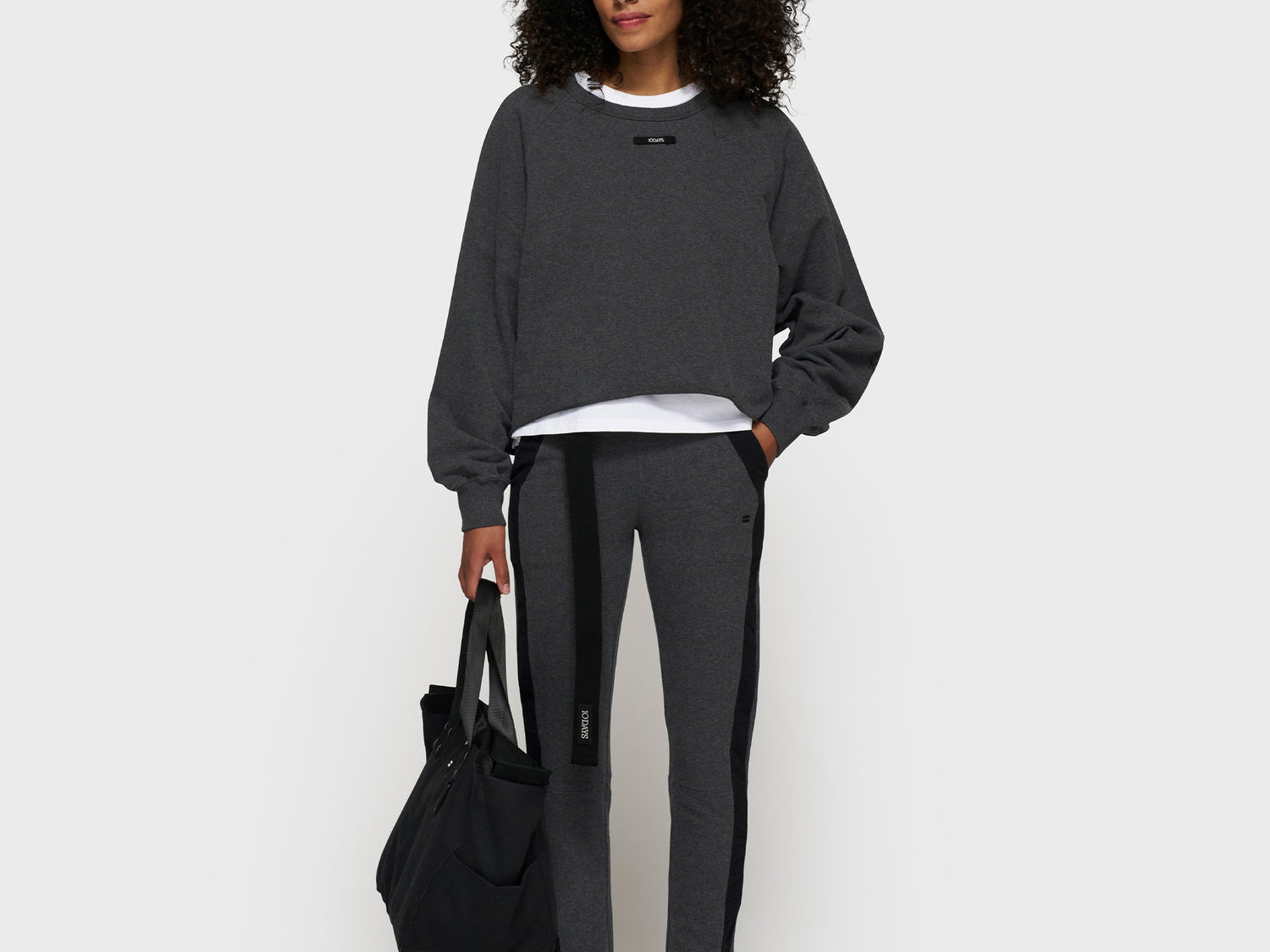 belted cropped jogger tape | antra melee