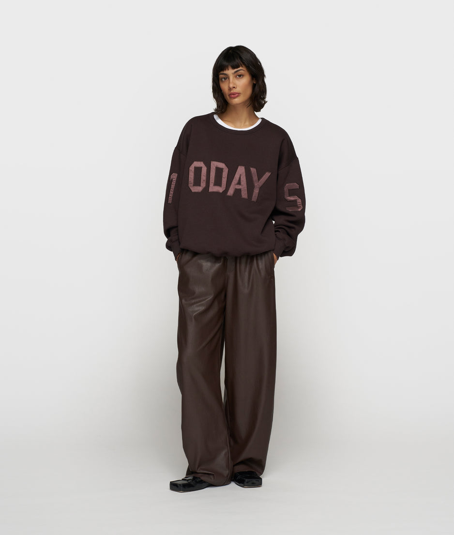 statement sweater logo | deep wine