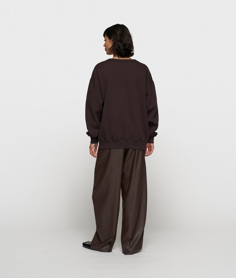statement sweater logo | deep wine