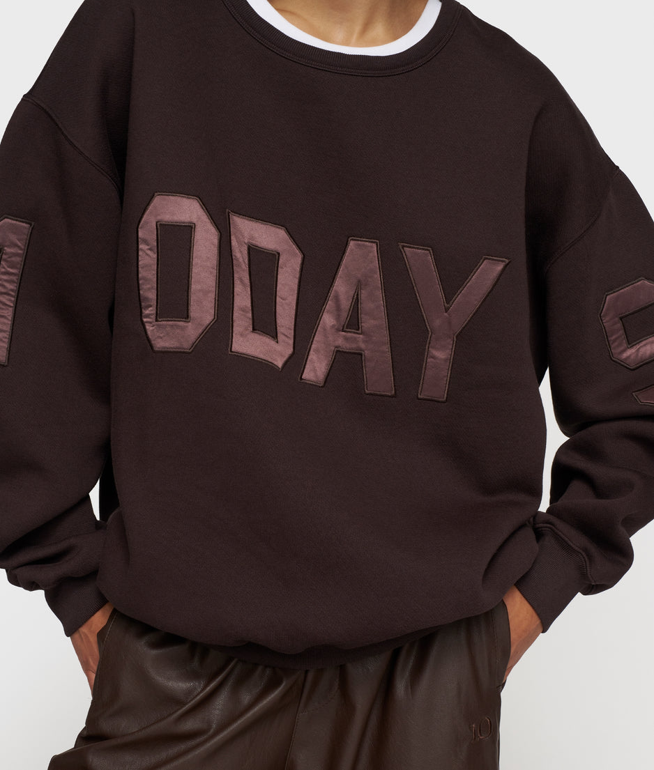 statement sweater logo | deep wine
