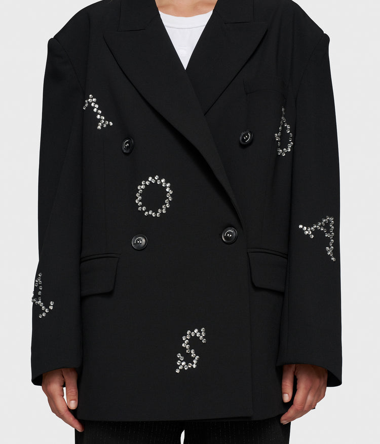 statement blazer strass | black